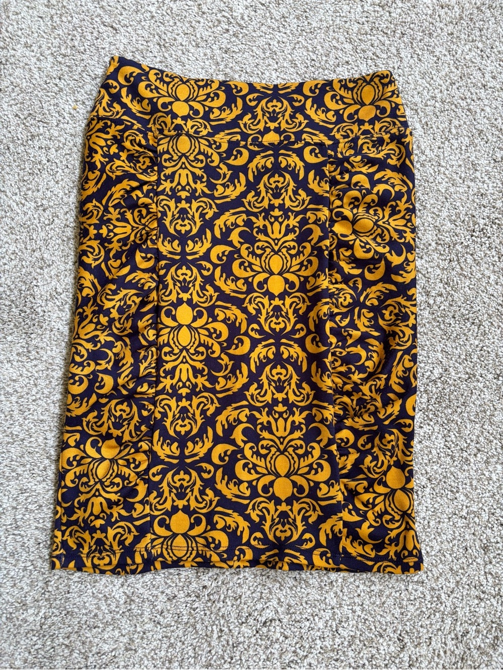 Xhilaration Black and Navy Baroque Pencil Skirt